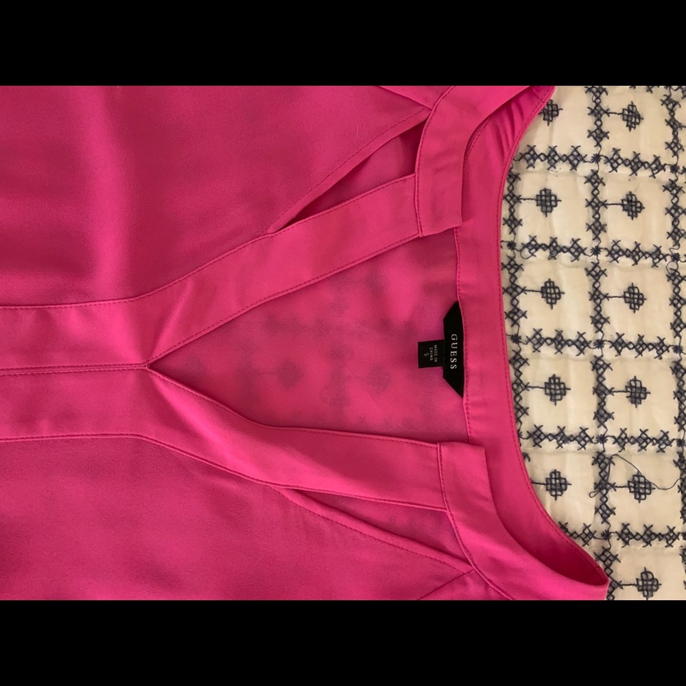 Hot pink Guess dress shirt. Size S.